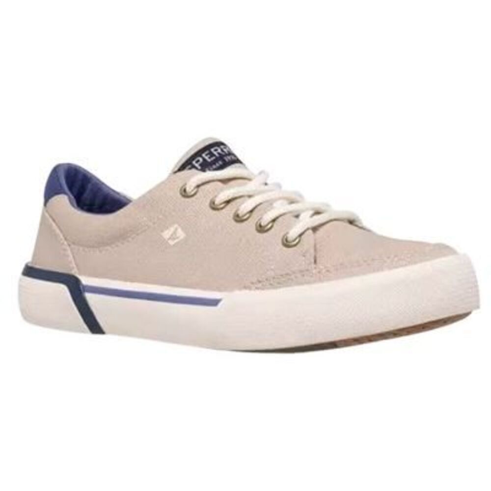 Sperry Beige and Navy Kids' Canvas Sneakers